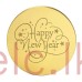 Happy New Year Mirror Topper Round GOLD 4.8cm