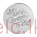 MERRY CHRISTMAS MIRROR TOPPER ROUND (1) SILVER 4.8cm