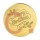 Merry Christmas Mirror Topper Round (1) GOLD 4.8cm