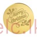 Merry Christmas Mirror Topper Round (1) GOLD 4.8cm