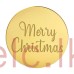 Merry Christmas Mirror Topper Round (2) GOLD 4.8cm
