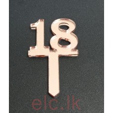 ACRYLIC Number Topper - 18 Rose Gold 2.5cm