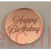 Happy Birthday Mirror Topper Round ROSE GOLD 4.8cm