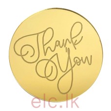 Thank You Mirror Topper Round GOLD 4.8cm