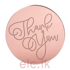 Thank You Mirror Topper Round ROSE GOLD 4.8cm