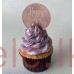 Happy Birthday Mirror Topper Round ROSE GOLD 4.8cm