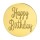 Happy Birthday Mirror Topper Round GOLD 4.8cm