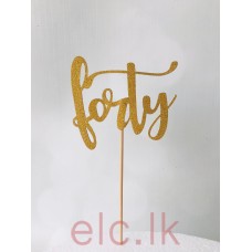 Glitter Picks - Number Forty Gold 9cm