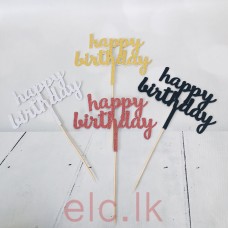 Glitter Picks - Happy birthday 10cm