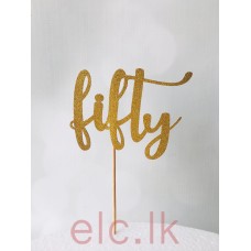 Glitter Picks - Number Fifty Gold 9cm