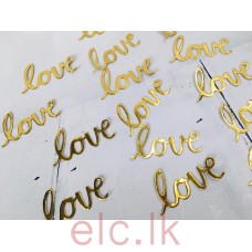 Cupcake mini cake Cut out topper - LOVE Gold 6cm