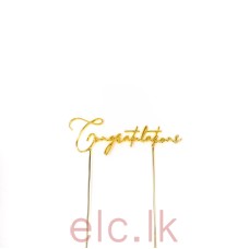 GOLD Plated Cake Topper - CONGRATULATIONS