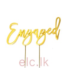 GOLD Plated Cake Topper - ENGAGED