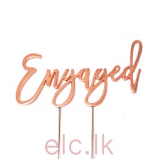 ROSE GOLD Plated Cake Topper - ENGAGED