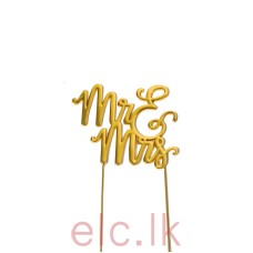 GOLD Plated Cake Topper - MR & MRS