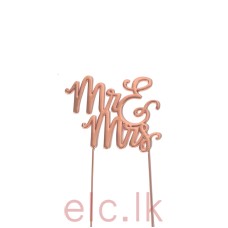 ROSE GOLD Plated Cake Topper - MR & MRS