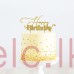 Gold Metal Cake Topper - Happy Birthday Design 1