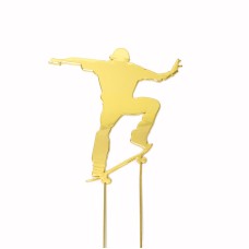 GOLD Metal Cake Topper - SKATER GOLD Metal Cake Topper - SKATER