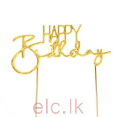 GOLD Metal Cake Topper - HAPPY BIRTHDAY 2