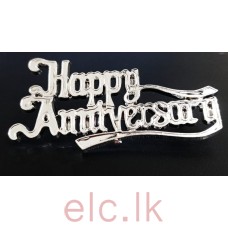 Happy Anniversary Scroll Topper Silver 6.5cm