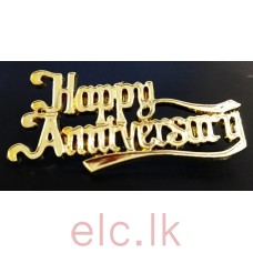 Happy Anniversary Scroll Topper Gold 6.5cm