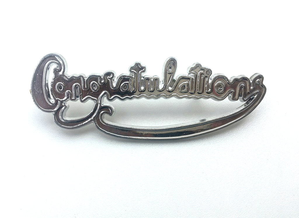 Congratulations Scroll Topper SILVER 8.5 cm