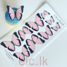 Edible Wafer Butterfly Set Of 9 - Orchid