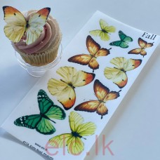 Edible Wafer Butterfly Set Of 9 - FALL