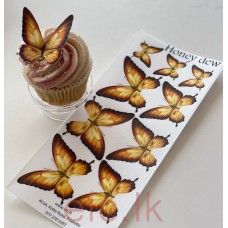 Edible Wafer Butterfly Set Of 9 - HONEY DEW