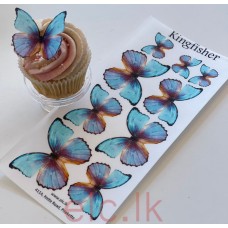 Edible Wafer Butterfly Set Of 9 - KINGFISHER