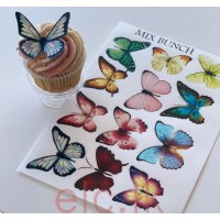 Edible Wafer Butterfly Set Of 12 - MIX BUNCH