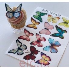 Edible Wafer Butterfly Set Of 12 - MIX BUNCH