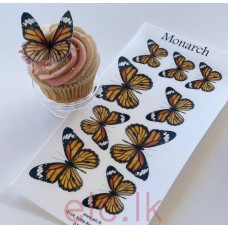 Edible Wafer Butterfly Set Of 9 - MONARCH