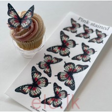 Edible Wafer Butterfly Set Of 9 - PINK STAINED