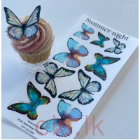 Edible Wafer Butterfly Set Of 9 - SUMMER NIGHT