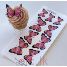 Edible Wafer Butterfly Set Of 9 - SUNSET