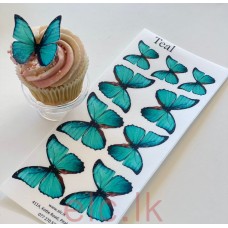 Edible Wafer Butterfly Set Of 9 - TEAL