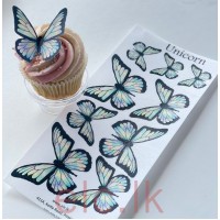 Edible Wafer Butterfly Set Of 9 - UNICORN