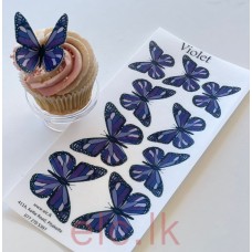 Edible Wafer Butterfly Set Of 9 - VIOLET