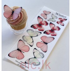 Edible Wafer Butterfly Set Of 9 - WINTER