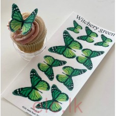 Edible Wafer Butterfly Set Of 9 - WITCHERY GREEN