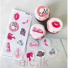 Edible Wafer Toppers Set -BARBIE 4 ( PRE-CUT )