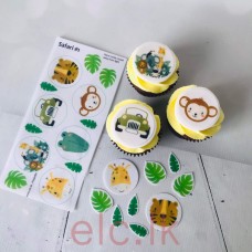 Edible Wafer Toppers Set - SAFARI 1 ( PRE-CUT )