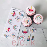 Edible Wafer Toppers Set - UNICORN 2 ( PRE-CUT )