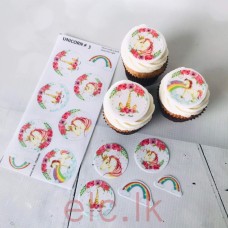 Edible Wafer Toppers Set - UNICORN 3 ( PRE-CUT )