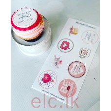 Edible Wafer Toppers Set - VALENTINES - KISS ME ( pre-cut )