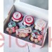 Cupcake Box with insert - 6 holes PINK