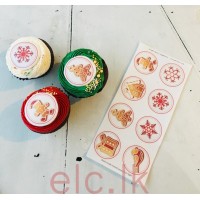 Edible Wafer Toppers Set of 8 - XMAS DESIGN 2 - PRE-CUT