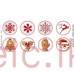 Edible Wafer Toppers Set of 8 - XMAS DESIGN 3 - PRE-CUT