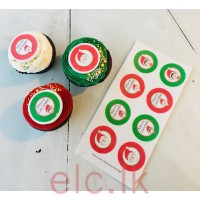 Edible Wafer Toppers Set of 8 - XMAS DESIGN 4 - PRE-CUT